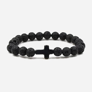 Healing Lava Stone Cross Bracelets