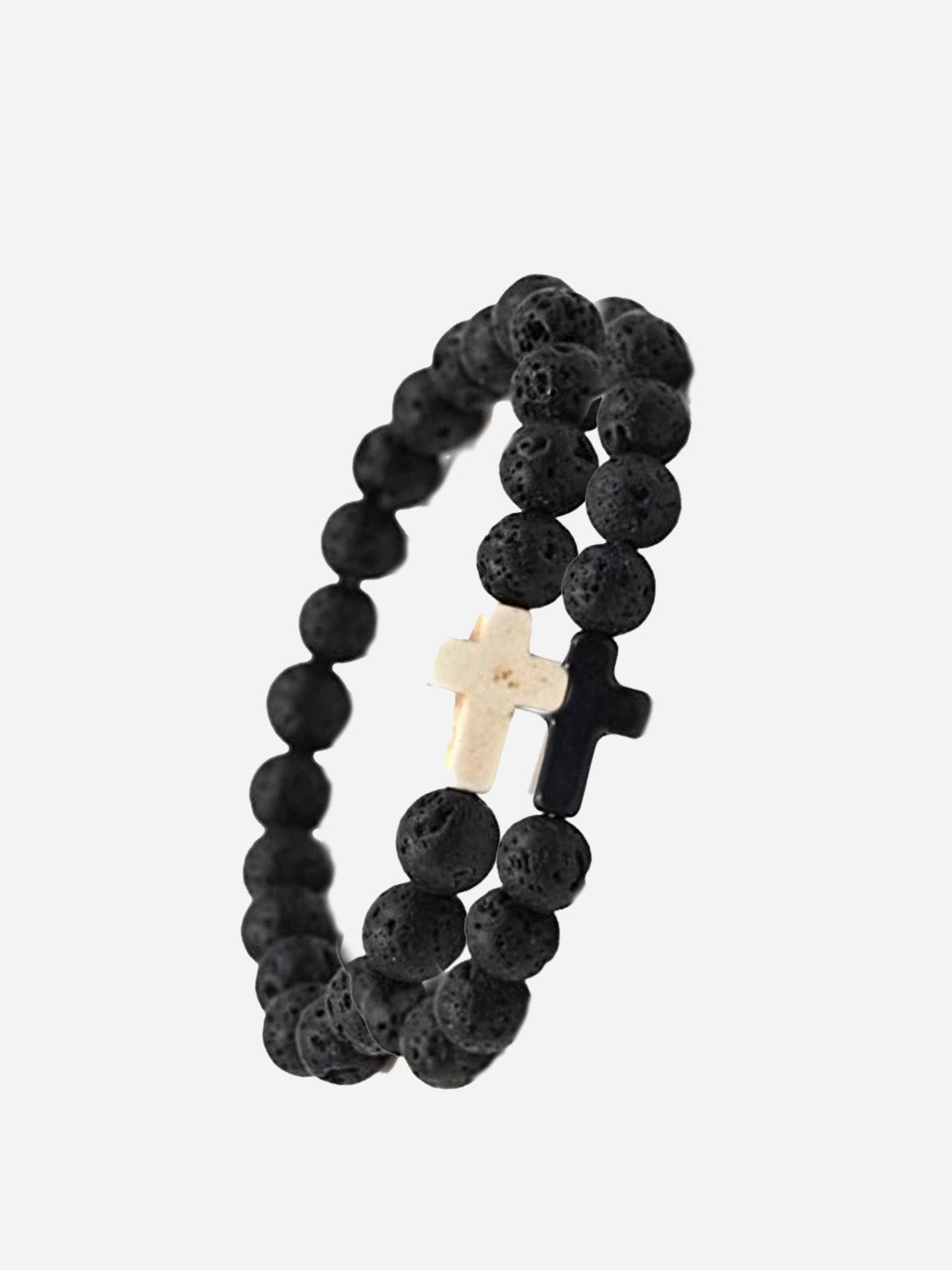 Healing Lava Stone Cross Bracelets