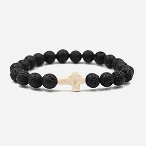 Healing Lava Stone Cross Bracelets