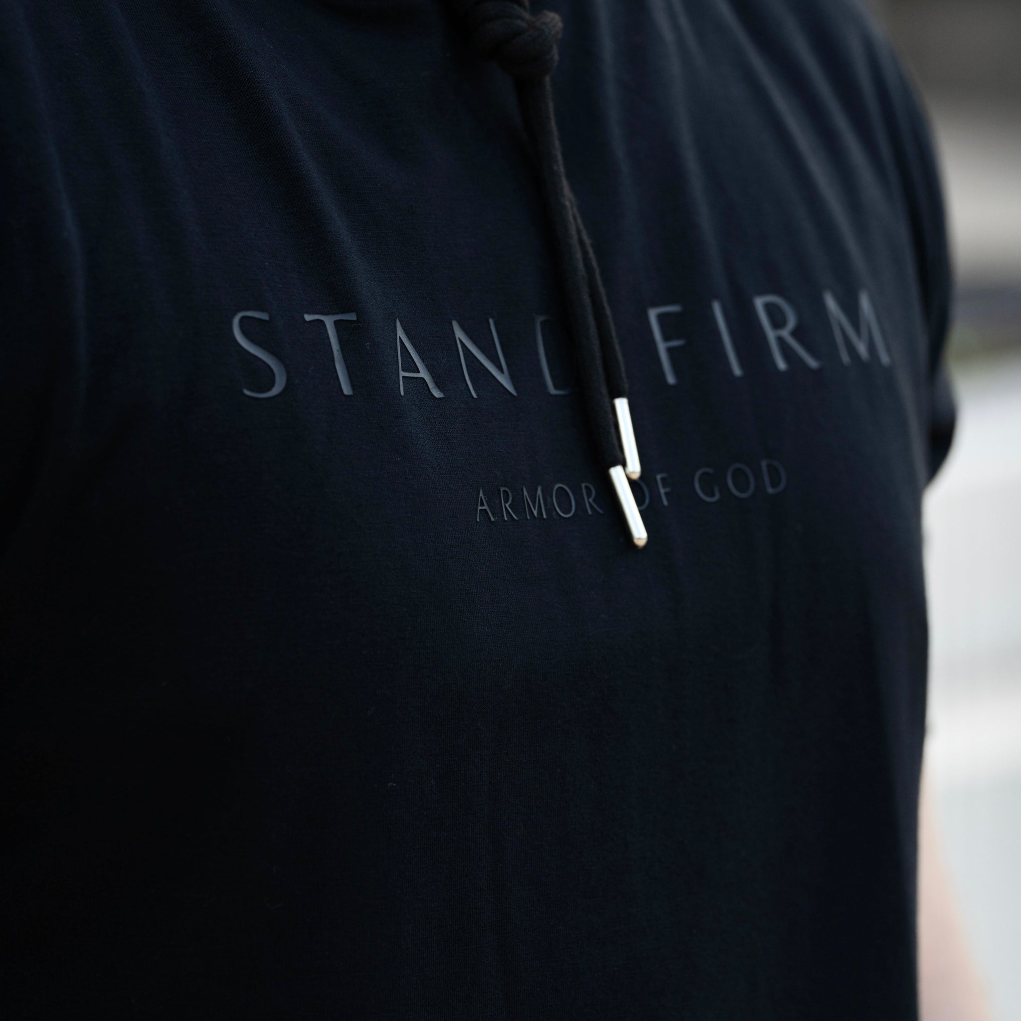 Men's Tee with Hood - Black